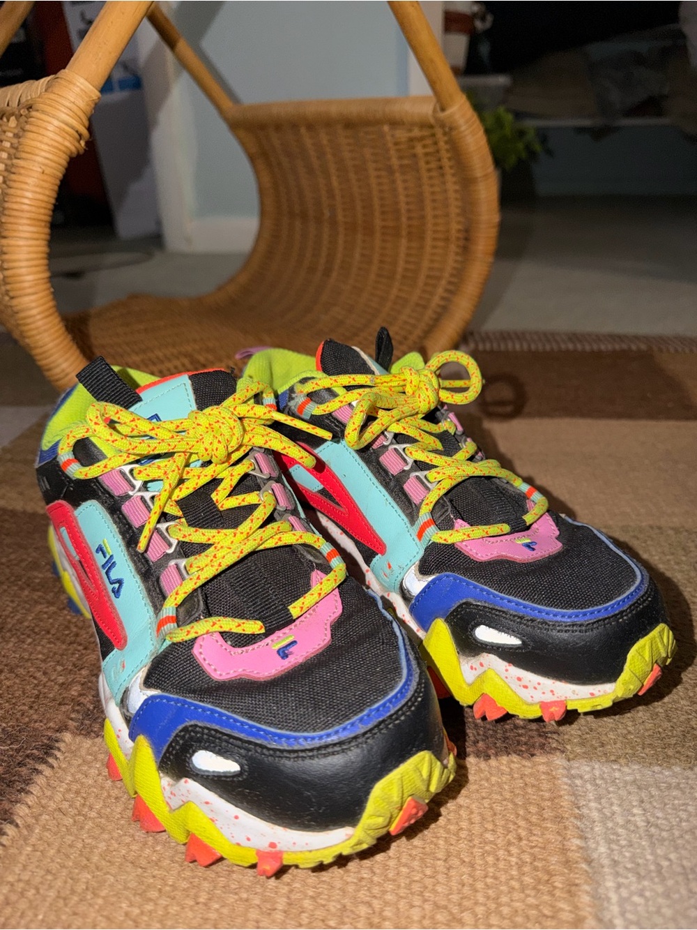 Fila Multicolor women Trail Sneakers - Black, Blue, Pink, Yellow, Green